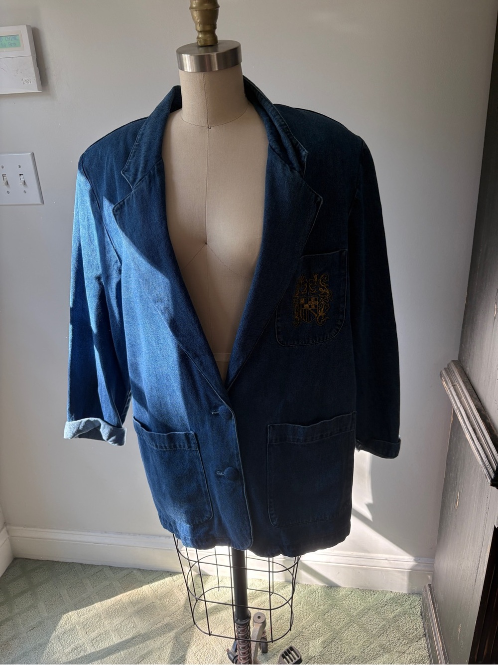 Vintage Blue Denim Blazer SZ Large
